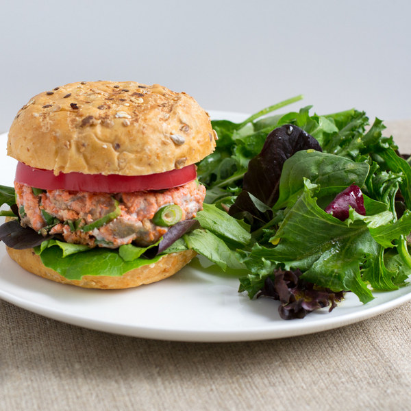Salmon Burgers with Mixed Greens