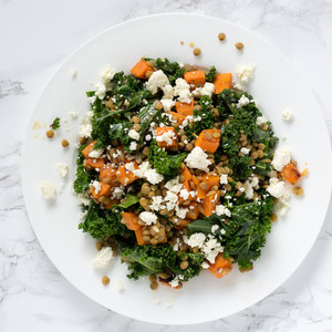 Lentil, Sweet Potato & Kale Salad with Feta