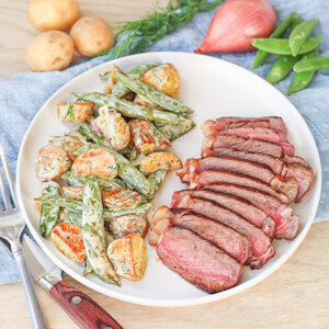 Striploin Steak with Warm Potato, Snap Pea & Dill Salad